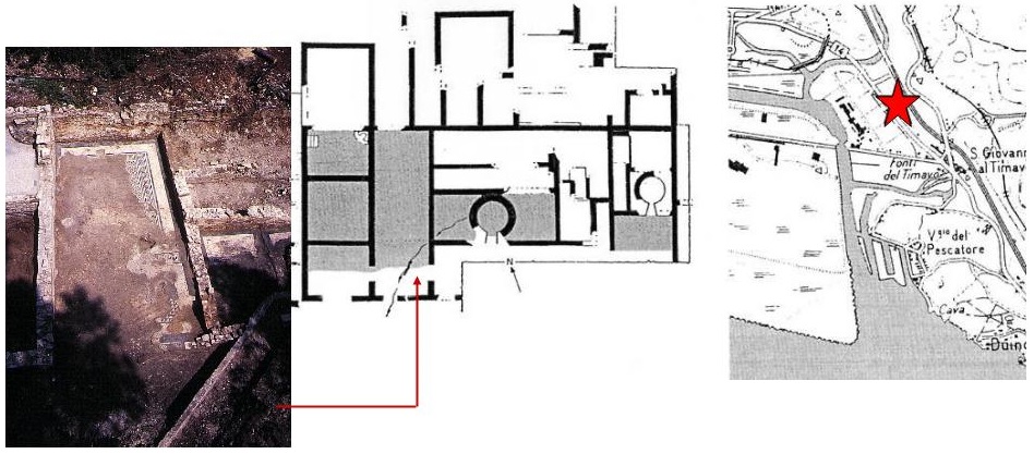 Pianta della mansio e particolare di un ambiente.